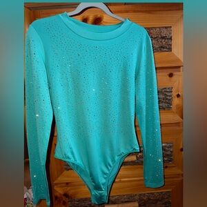 Sparkling Teal Long Sleeve Bodysuit
